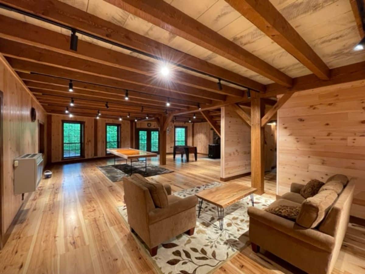 Game Room with Custom Wood Walls Floors and Ceiling from JP Wood Accents in PA