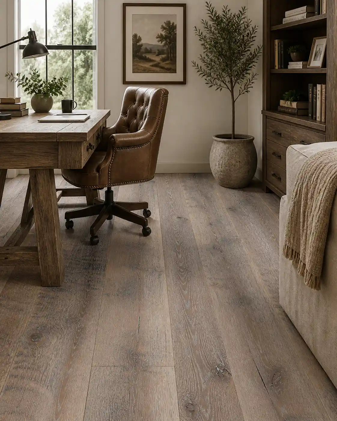 Whitewash Natural Worn <br />Wide Plank Flooring