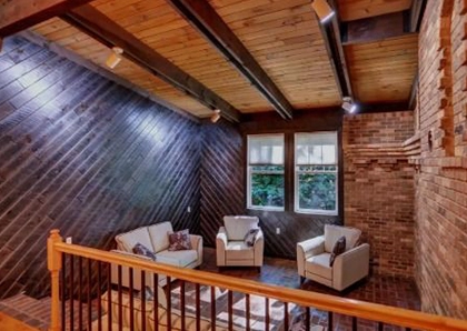 Wood Plank Wall and Ceiling Beams