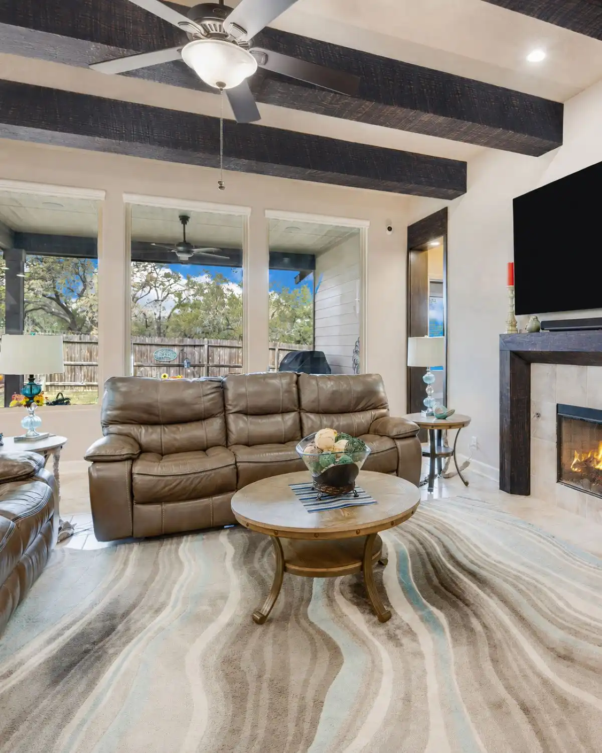 Deep Onyx (saw marks) <br />Wood Accent Beams