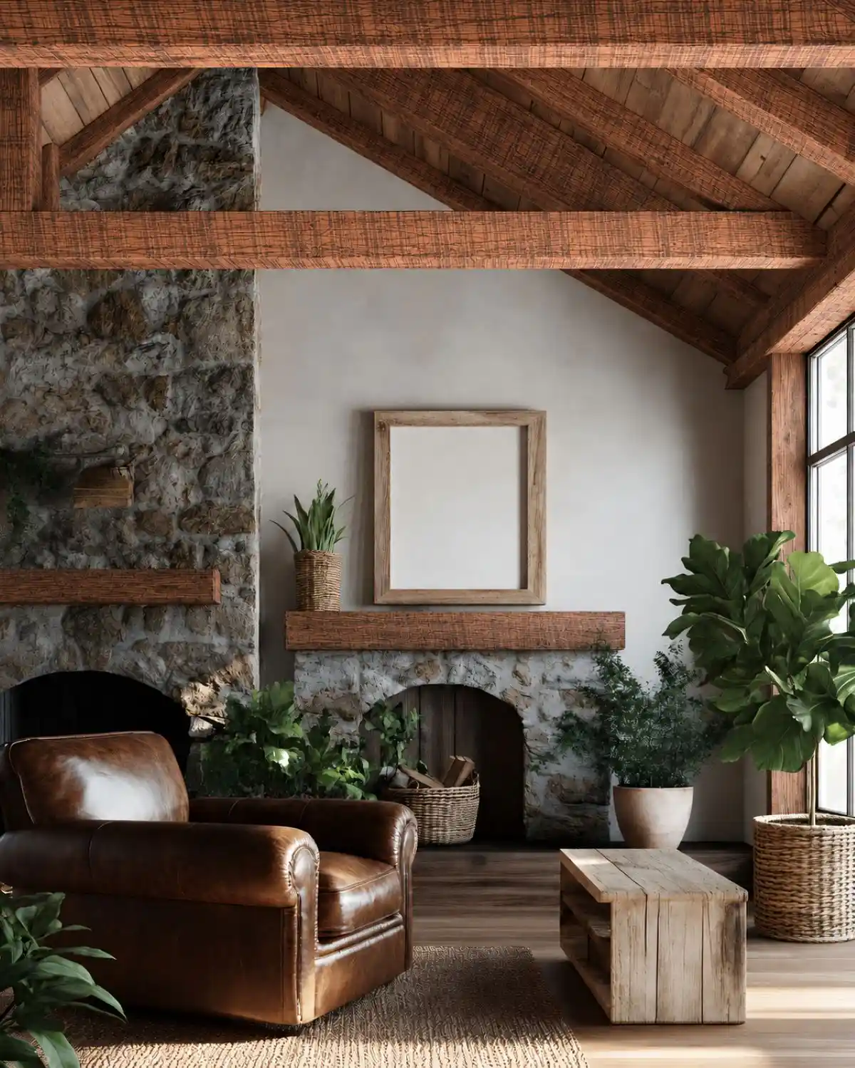 Pale Copper (saw marks) <br />Wood Accent Beams